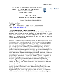 ENGL 150-003 - Faculty of Creative and Critical Studies