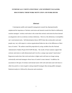 Public and Nonprofit Managers` Extrinsic Motivation: The Application