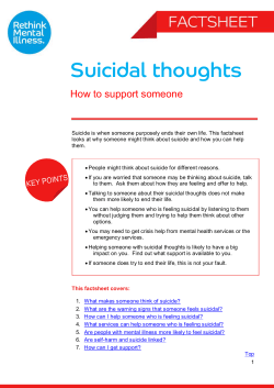 Suicidal thoughts - Rethink Mental Illness