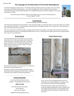 November 2015 newsletter - Friends of First Parish Meetinghouse