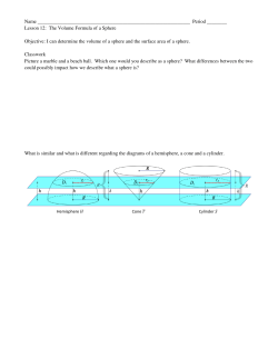 Lesson 12: The Volume Formula of a Sphere O