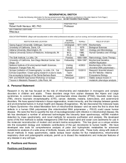 PHS 398 (Rev. 9/04), Biographical Sketch Format Page