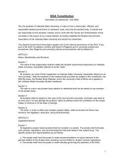 SGA Constitution - Valdosta State University