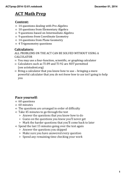 ACT Math Prep Content