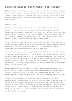 Dissing George Washington for Reagan