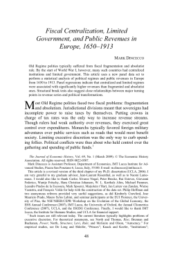 Fiscal Centralization, Limited Government, and Public Revenues in