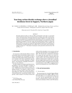 Year-long carbon dioxide exchange above a broadleaf deciduous