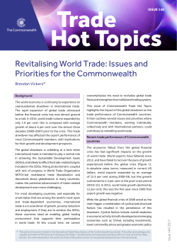 Trade Hot Topics 140 - Revitalising World Trade: Issues and