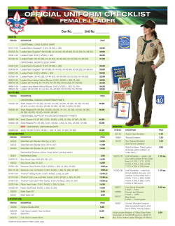 Female Leader Uniform Checklist