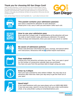 Thank you for choosing GO San Diego Card!