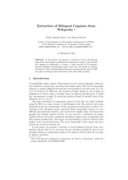 Extraction of Bilingual Cognates from Wikipedia