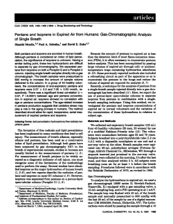 Pentane and Isoprene in Expired Air from Humans: Gas