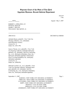 Supreme Court of the State of New York Appellate Division: Second