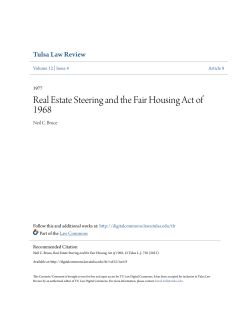 Real Estate Steering and the Fair Housing Act of 1968