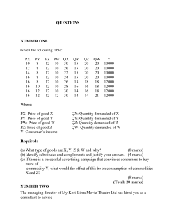 QUESTIONS NUMBER ONE Given the following