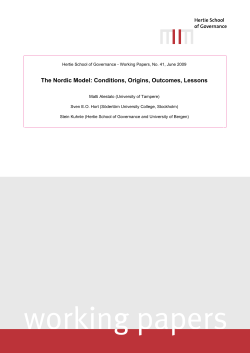The Nordic Model: Conditions, Origins, Outcomes, Lessons