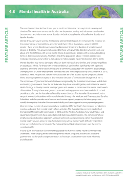 4.8 Mental health in Australia (Feature)(Chapter 4 &ndash; Leading types