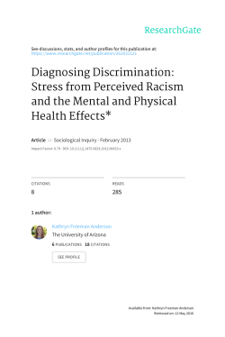Stress from Perceived Racism and the Mental and Physical Health