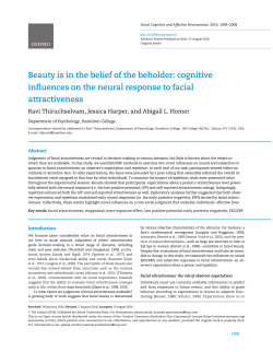 cognitive influences on the neural response to facial attractiveness