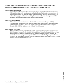 The Preengineering Program Initiative Of The National Defense