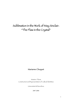 Sublimation in the Work of May Sinclair: &ldquo;The Flaw in the Crystal&rdquo;