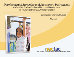 Developmental Screening and Assessment Instruments&hellip; May