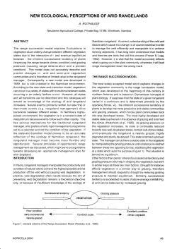 NEW ECOLOGICAL PERCEPTIONS OF ARID RANGELANDS