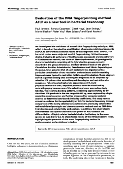 Evaluation of the DNA fingerprinting method AFLP as