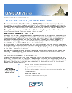 Top 10 COBRA Mistakes (and How to Avoid Them)