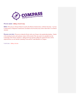 Process name: Adding a Scout Group Roles: This process will most