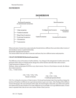 Organic Structural Isomerism