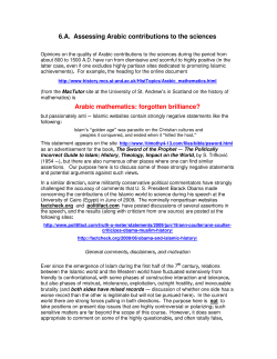 6.A. Assessing Arabic contributions to the