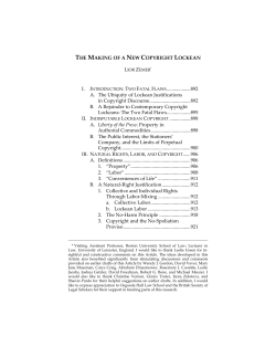 THE MAKING OF A NEW COPYRIGHT LOCKEAN I