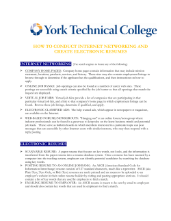 How to Conduct Internet Networking and Create Electronic Resumes