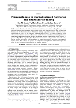 From molecule to market: steroid hormones and financial risk
