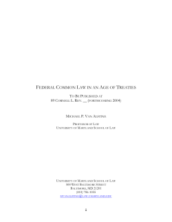federal common law in an age of treaties