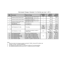 Stormwater Charges -Schedule `A` of City By