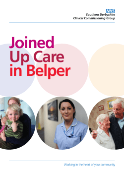Joined Up Care in Belper - Southern Derbyshire CCG