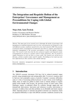 The Integration and Requisite Holism of the Enterprises