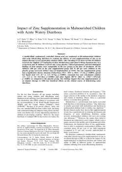 Impact of Zinc Supplementation in Malnourished