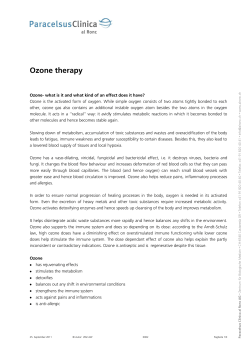 Ozone therapy - Paracelsus Klinik Al Ronc