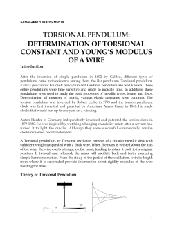 TORSIONAL PENDULUM: DETERMINATION OF TORSIONAL