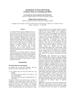 Anticipation of clause-final heads. Evidence from