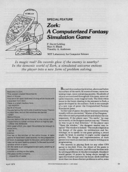 Zork: A Computerized Fantasy Simulation Game