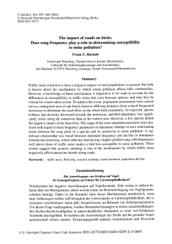 Appendix IV Tab 18 Rheindt FE (2003) Impacts of Roads on Bir