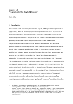 Pragmatics in the Lexicon