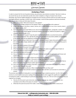 Analyzing a Poem - Boise State Writing Center