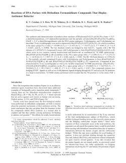 Reactions of DNA Purines with Dirhodium Formamidinate