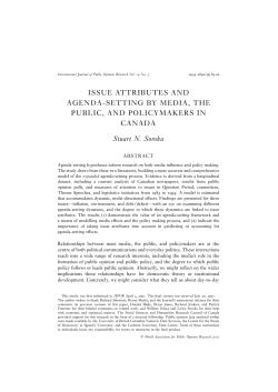 ISSUE ATTRIBUTES AND AGENDA