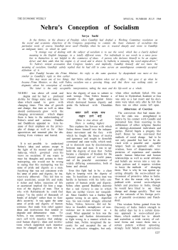 Nehru`s Conception of Socialism